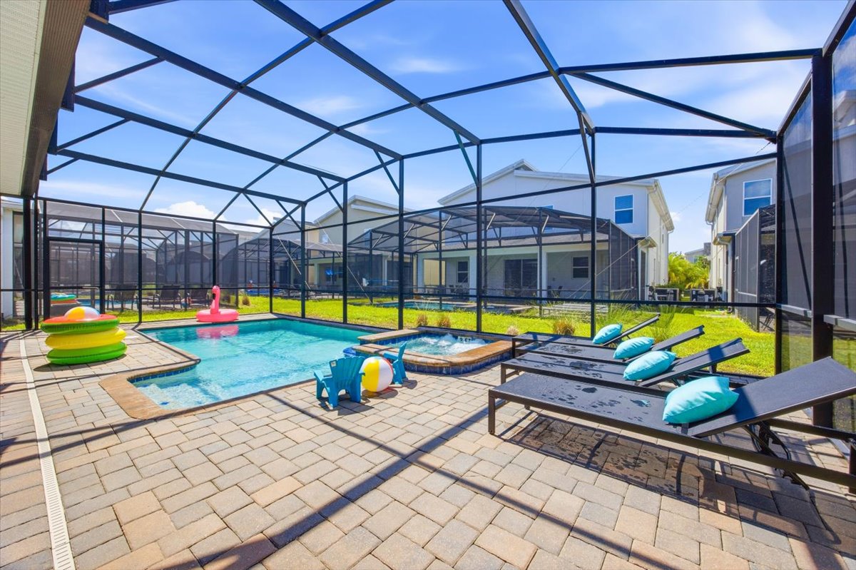 Daytime pool and spa view