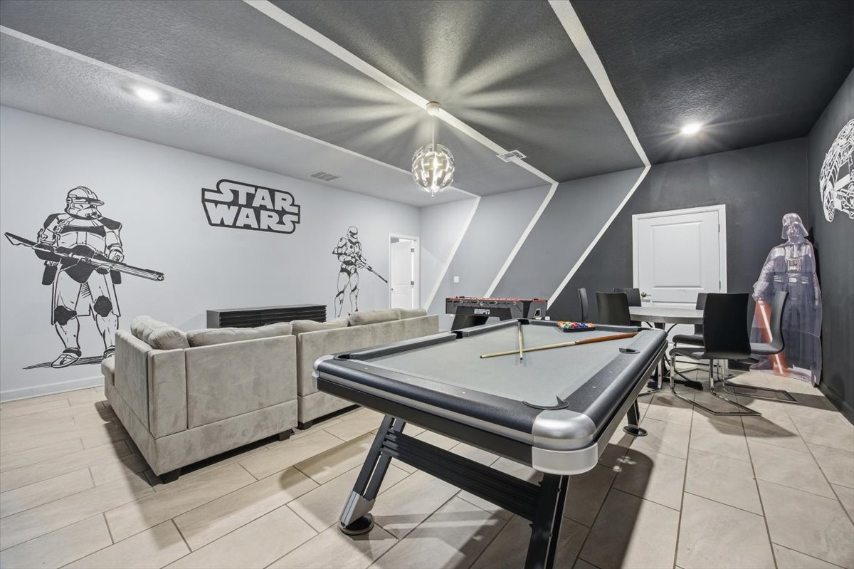 Game room with pool table