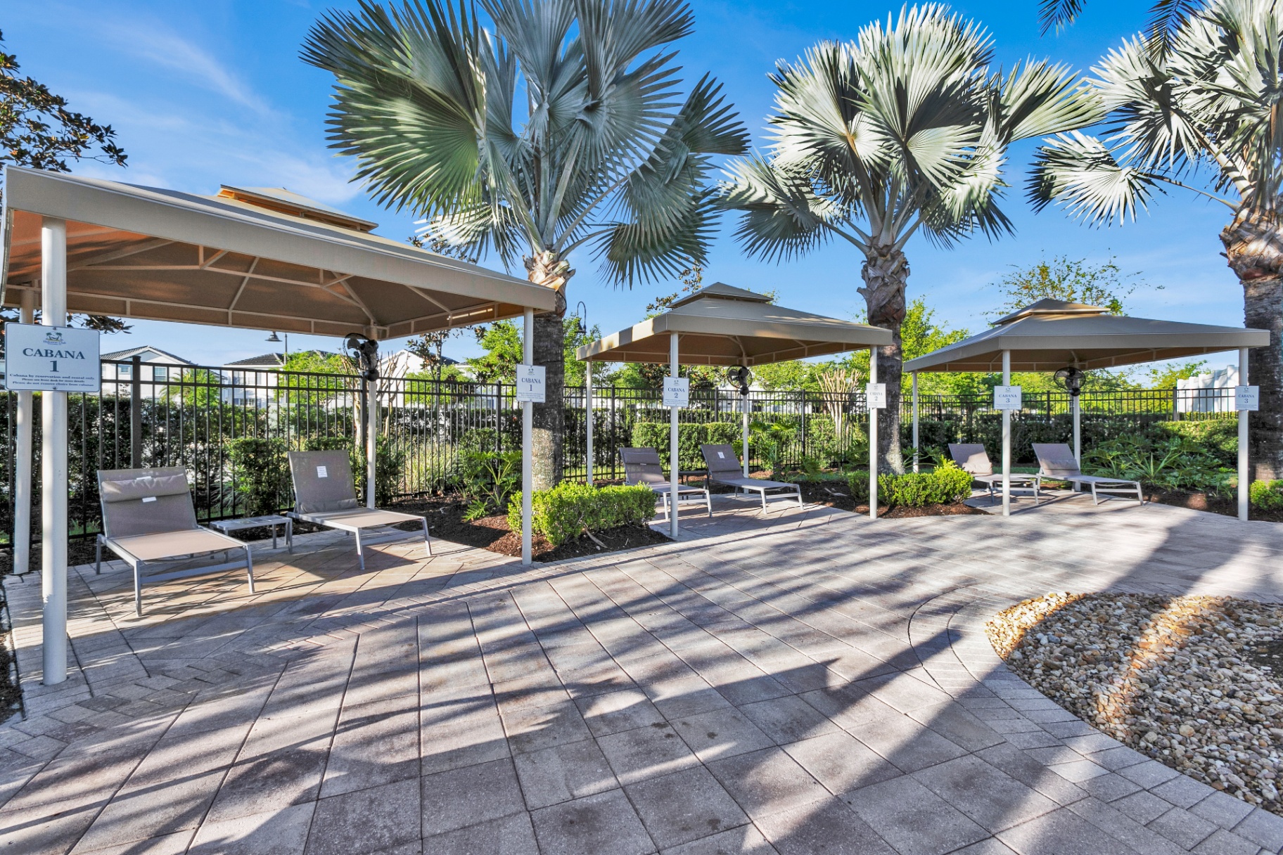 Private poolside cabanas