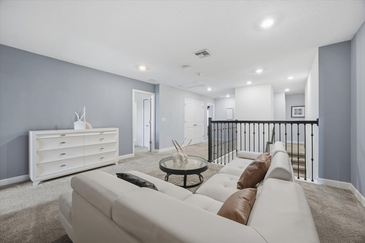 Upstairs landing with sectional