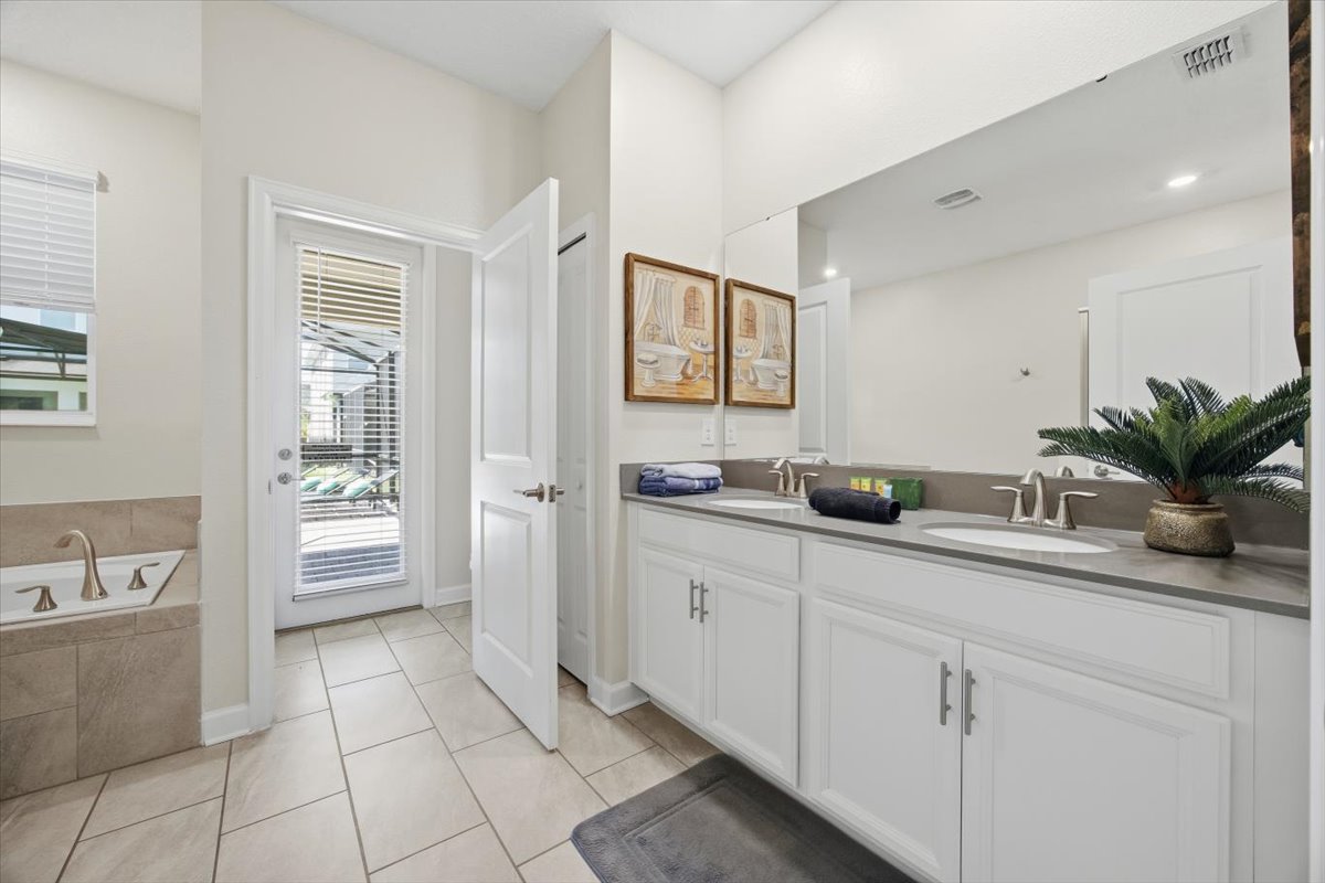 Master bathroom with double vanity