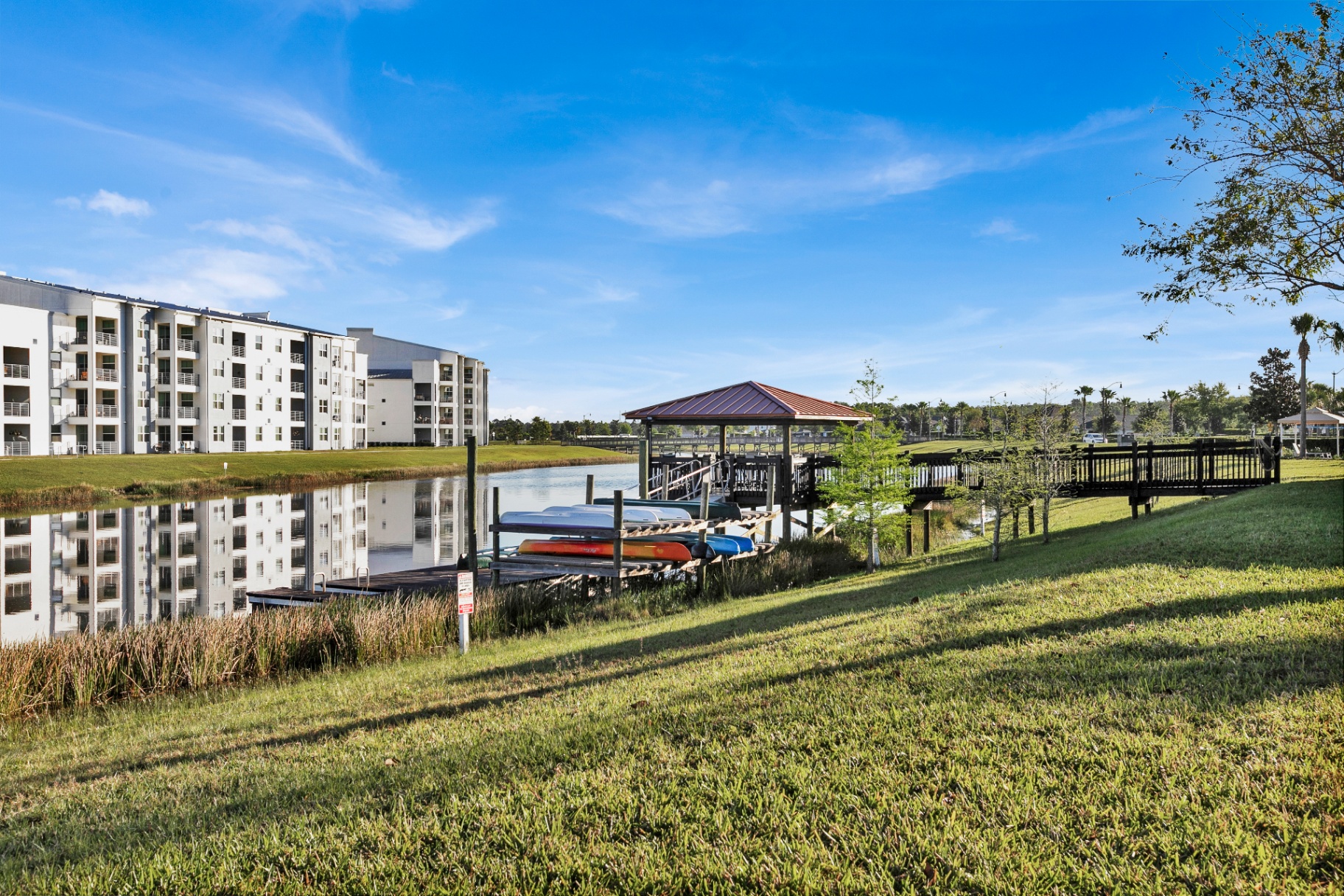 Lakefront kayak and canoe dock
